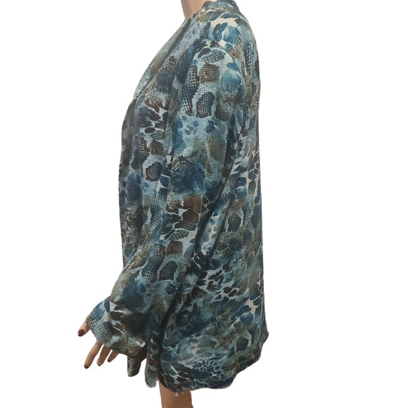 Added Dimensions for Catherines 3X (26W/28W) Animal Print Metallic Cardigan - Picture 3 of 9
